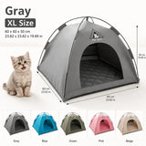 【Portable Foldable Pet Tent】Made of wear-resistant & water-resistant Oxford cloth with thickened quilted mat and sturdy frame. Ideal for indoor & outdoor use, a cozy private den for cats and small dogs.(grey.XL)