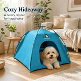 【Portable Foldable Pet Tent】Made of wear-resistant & water-resistant Oxford cloth with thickened quilted mat and sturdy frame. Ideal for indoor & outdoor use, a cozy private den for cats and small dogs.(grey.XL)