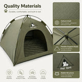 【Portable Foldable Pet Tent】Made of wear-resistant & water-resistant Oxford cloth with thickened quilted mat and sturdy frame. Ideal for indoor & outdoor use, a cozy private den for cats and small dogs.(grey.XL)