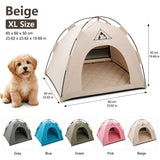 【Portable Foldable Pet Tent】Made of wear-resistant & water-resistant Oxford cloth with thickened quilted mat and sturdy frame. Ideal for indoor & outdoor use, a cozy private den for cats and small dogs.(grey.XL)