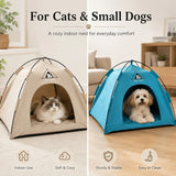 【Portable Foldable Pet Tent】Made of wear-resistant & water-resistant Oxford cloth with thickened quilted mat and sturdy frame. Ideal for indoor & outdoor use, a cozy private den for cats and small dogs.（grey.L)