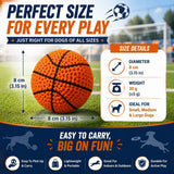 Pet squeaky ball toy, knitted basketball design, built-in BB squeaker, 8cm lightweight durable chew, perfect for all dog breeds, indoor & outdoor interactive play, essential for pet bonding.