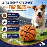 Pet squeaky ball toy, knitted basketball design, built-in BB squeaker, 8cm lightweight durable chew, perfect for all dog breeds, indoor & outdoor interactive play, essential for pet bonding.