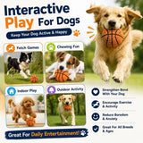 Pet squeaky ball toy, knitted basketball design, built-in BB squeaker, 8cm lightweight durable chew, perfect for all dog breeds, indoor & outdoor interactive play, essential for pet bonding.
