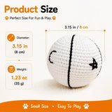 Pet squeaky ball toy, knitted basketball design, built-in BB squeaker, 8cm lightweight durable chew, perfect for all dog breeds, indoor & outdoor interactive play, essential for pet bonding.