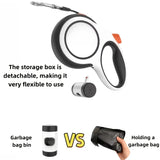 【Upgraded Retractable Dog Leash】50KG Strong Load Capacity, 5M Free Retraction, Ergonomic Anti-slip Handle, One-touch Lock。（black）