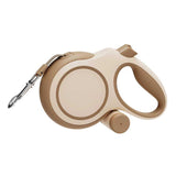 【Upgraded Retractable Dog Leash】50KG Strong Load Capacity, 5M Free Retraction, Ergonomic Anti-slip Handle, One-touch Lock(Khaki)