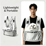 Lightweight breathable nylon pet backpack with front mesh head-out design, wide shoulder straps, anti-slip base, spacious interior, perfect for commute, shopping, walks, and short trips.