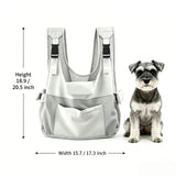 Lightweight breathable nylon pet backpack with front mesh head-out design, wide shoulder straps, anti-slip base, spacious interior, perfect for commute, shopping, walks, and short trips.