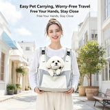 Lightweight breathable nylon pet backpack with front mesh head-out design, wide shoulder straps, anti-slip base, spacious interior, perfect for commute, shopping, walks, and short trips.