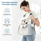 Lightweight breathable nylon pet backpack with front mesh head-out design, wide shoulder straps, anti-slip base, spacious interior, perfect for commute, shopping, walks, and short trips.