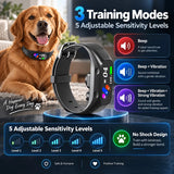 Smart no-shock anti-bark collar, humane beep & vibration training, intelligent anti-interference, 3 modes & 5 sensitivity levels, adjustable 11-30 inches, fits all dog sizes, perfect for multiple occasions.*black