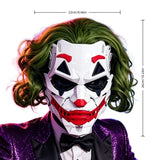 Cyberpunk Joker PVC Full Face Mask with Green Curly Wig – Mechanical Punk Cosplay Prop for Halloween & Costume Parties!