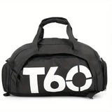 T60 Upgraded Sports Bag: Wet-Dry Separation + Independent Shoe Compartment, Large Capacity, Multiple Carry Options – A Must-Have for Travel./RED