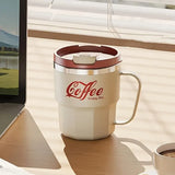 400ml Dual-Drink Coffee Cup: 304 Stainless Steel, Hot/Cold Brew, Switch Between Direct-Sip & Wide-Mouth, Lightweight & Leak-Proof for On-the-Go./red
