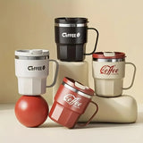 400ml Dual-Drink Coffee Cup: 304 Stainless Steel, Hot/Cold Brew, Switch Between Direct-Sip & Wide-Mouth, Lightweight & Leak-Proof for On-the-Go./WHITE