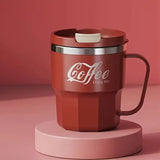 400ml Dual-Drink Coffee Cup: 304 Stainless Steel, Hot/Cold Brew, Switch Between Direct-Sip & Wide-Mouth, Lightweight & Leak-Proof for On-the-Go./beige