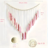 Bohemian Woven Wooden Bead Tassel Photo Wall Hanging: Cotton Handmade Clip-On Tapestry, Warm and Healing Decoration for Bedroom and Living Room