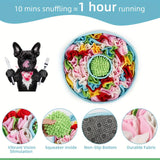Pet Snuffle Mat Slow Feeder Bowl: Polyester Bite-Resistant Squeaky Toy, Non-Slip Base, Machine Washable, Universal for Dogs & Cats, Stress Relief Foraging Training, Healthy Slow Feeding.(brown)