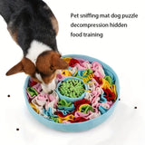 Pet Snuffle Mat Slow Feeder Bowl: Polyester Bite-Resistant Squeaky Toy, Non-Slip Base, Machine Washable, Universal for Dogs & Cats, Stress Relief Foraging Training, Healthy Slow Feeding.(brown)