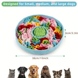 Pet Snuffle Mat Slow Feeder Bowl: Polyester Bite-Resistant Squeaky Toy, Non-Slip Base, Machine Washable, Universal for Dogs & Cats, Stress Relief Foraging Training, Healthy Slow Feeding.(brown)