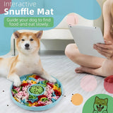 Pet Snuffle Mat Slow Feeder Bowl: Polyester Bite-Resistant Squeaky Toy, Non-Slip Base, Machine Washable, Universal for Dogs & Cats, Stress Relief Foraging Training, Healthy Slow Feeding.(baby blue)