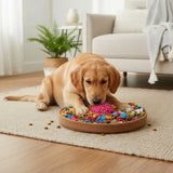 Pet Snuffle Mat Slow Feeder Bowl: Polyester Bite-Resistant Squeaky Toy, Non-Slip Base, Machine Washable, Universal for Dogs & Cats, Stress Relief Foraging Training, Healthy Slow Feeding.(baby blue)