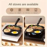 Marble-Textured Divided Frying Pan: Three Flavors, No Taste Transfer, Light-Oil Non-Stick, Easy Flipping, All-Stove Compatible, Quick Breakfasts