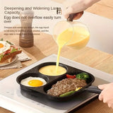 Marble-Textured Divided Frying Pan: Three Flavors, No Taste Transfer, Light-Oil Non-Stick, Easy Flipping, All-Stove Compatible, Quick Breakfasts