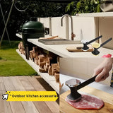 Dual-Sided Multi-Function Meat Mallet, 36 Spikes for Deep Tendon Cutting & Tenderizing, Flat Side for Smashing Cucumbers & Garlic, Nylon Handle with Zinc Alloy Head, Practical Kitchen Tool./silver