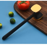Dual-Sided Multi-Function Meat Mallet, 36 Spikes for Deep Tendon Cutting & Tenderizing, Flat Side for Smashing Cucumbers & Garlic, Nylon Handle with Zinc Alloy Head, Practical Kitchen Tool./silver