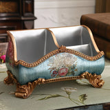 Natural Resin European Storage Box, Hand-Painted with Blooming Flowers – A Practical Storage Container and a Romantic Home Art Piece./Pearl powder