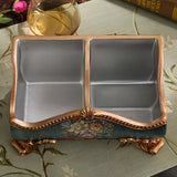 Natural Resin European Storage Box, Hand-Painted with Blooming Flowers – A Practical Storage Container and a Romantic Home Art Piece./Pearl powder