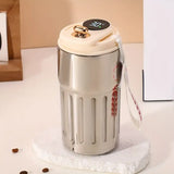 Smart Temp-Display Tumbler: 15.5oz Large Capacity, See the Temp, Enjoy Hot/Cold Freely – Just Right Every Sip./RED