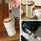Smart Temp-Display Tumbler: 15.5oz Large Capacity, See the Temp, Enjoy Hot/Cold Freely – Just Right Every Sip./blue