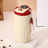 Smart Temp-Display Tumbler: 15.5oz Large Capacity, See the Temp, Enjoy Hot/Cold Freely – Just Right Every Sip./blue