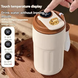 Smart Temp-Display Tumbler: 15.5oz Large Capacity, See the Temp, Enjoy Hot/Cold Freely – Just Right Every Sip/(Gradient green)