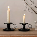 2PCS Handmade Iron Art Vintage Candle Holders, Matte Texture Lights Up Romantic Moments (Gold)