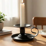 2PCS Handmade Iron Art Vintage Candle Holders, Matte Texture Lights Up Romantic Moments (Gold)