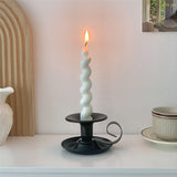 2PCS Handmade Iron Art Vintage Candle Holders, Matte Texture Lights Up Romantic Moments (Gold)
