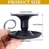 2PCS Handmade Iron Art Vintage Candle Holders, Matte Texture Lights Up Romantic Moments (BLACK)