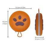Bear Paw Foldable Pet Bowl: Heat-Resistant Silicone / Dual Bowls for Food & Water Separation / Explosion-Proof Zipper Storage Bag, Lightweight & Portable, Essential for Pet Eating & Drinking on Camping & Walks!(pink)