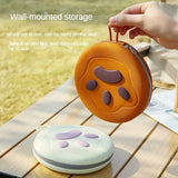 Bear Paw Foldable Pet Bowl: Heat-Resistant Silicone / Dual Bowls for Food & Water Separation / Explosion-Proof Zipper Storage Bag, Lightweight & Portable, Essential for Pet Eating & Drinking on Camping & Walks!(pink+brown)