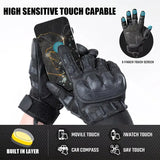 Full-Finger Multi-Functional Tactical Gloves, TPU Exoskeleton Impact Protection, Five-Finger Touchscreen Precision Control, Anti-Slip Wear-Resistant Palm, Essential for Outdoor Riding and Tactical Training./BLACK .XL code