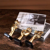 3 Pcs Thinker Statues, Gold and Black Abstract Art Sculpture, Office Decoration, Christmas Gift, New Year Gift, 3 Gold Pieces