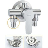 304 Stainless Steel Exposed Hot and Cold Shower Faucet Switch Water Heater Bathroom Faucet, Exposed Stainless Steel Triangle Shower Faucet