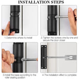 Automatic Door Closer, Spring-Loaded Door Closer, Adjustable Zinc Alloy Automatic Closing for Living Room or Shop, Controls up to 40KG