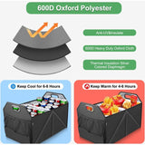 Large Trunk Organizer with Removable and Waterproof Cooler Bag, Durable 600D Nylon Material