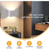 2 Pcs Indoor Wall Light, Bedroom Wall Light 6W 3000K, LED Square Wall Light, White Wall Lamp Used in Living Room, Bathroom, Kitchen, Dining Room