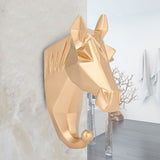 Resin Animal Style Discreet Bathroom Wall Mounted Towel Rack Hat Key Horse Hanger